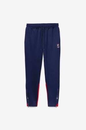 FILA Basset Tech Pants Navy / Red,Mens Clothing | CA.BGLZFH086